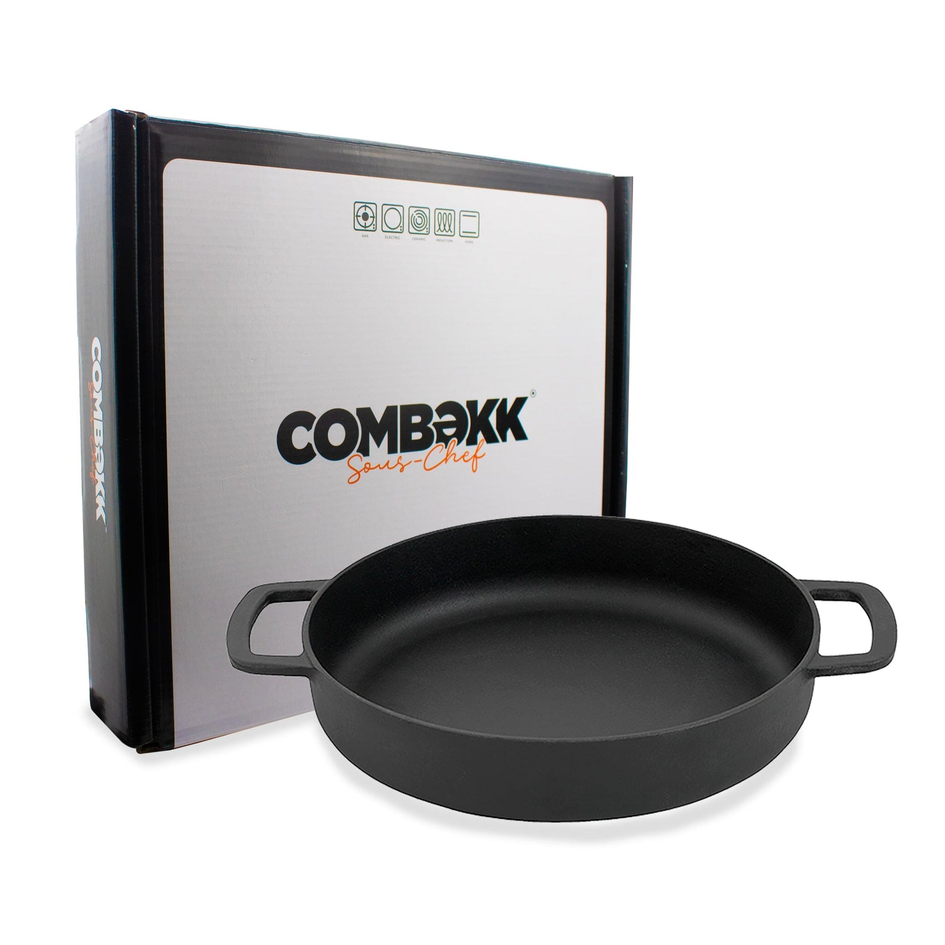 COMBEKK - Sous-Chef Koekenpan Dubbel Handvat 28CM - Zwart Koekenpan Combekk 